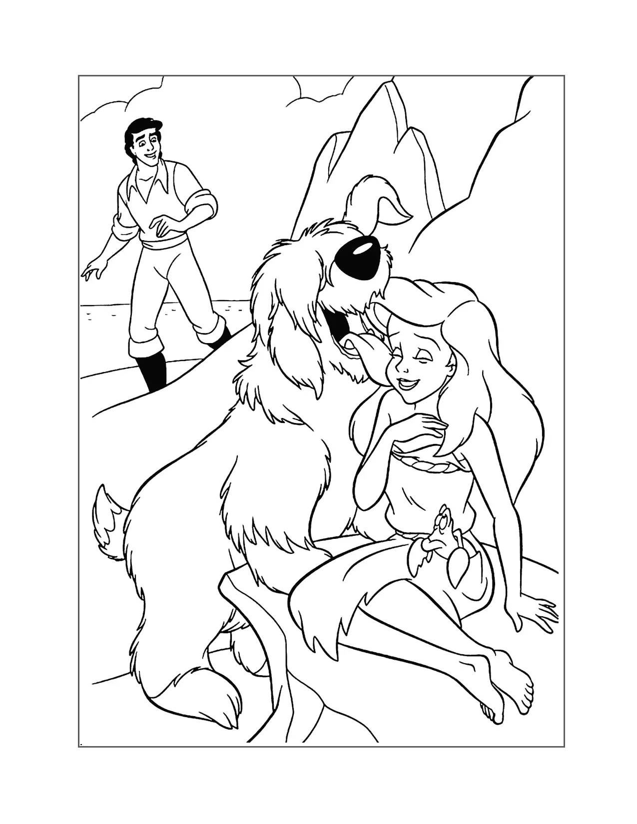 Max Finds Ariel Little Mermaid Coloring Page