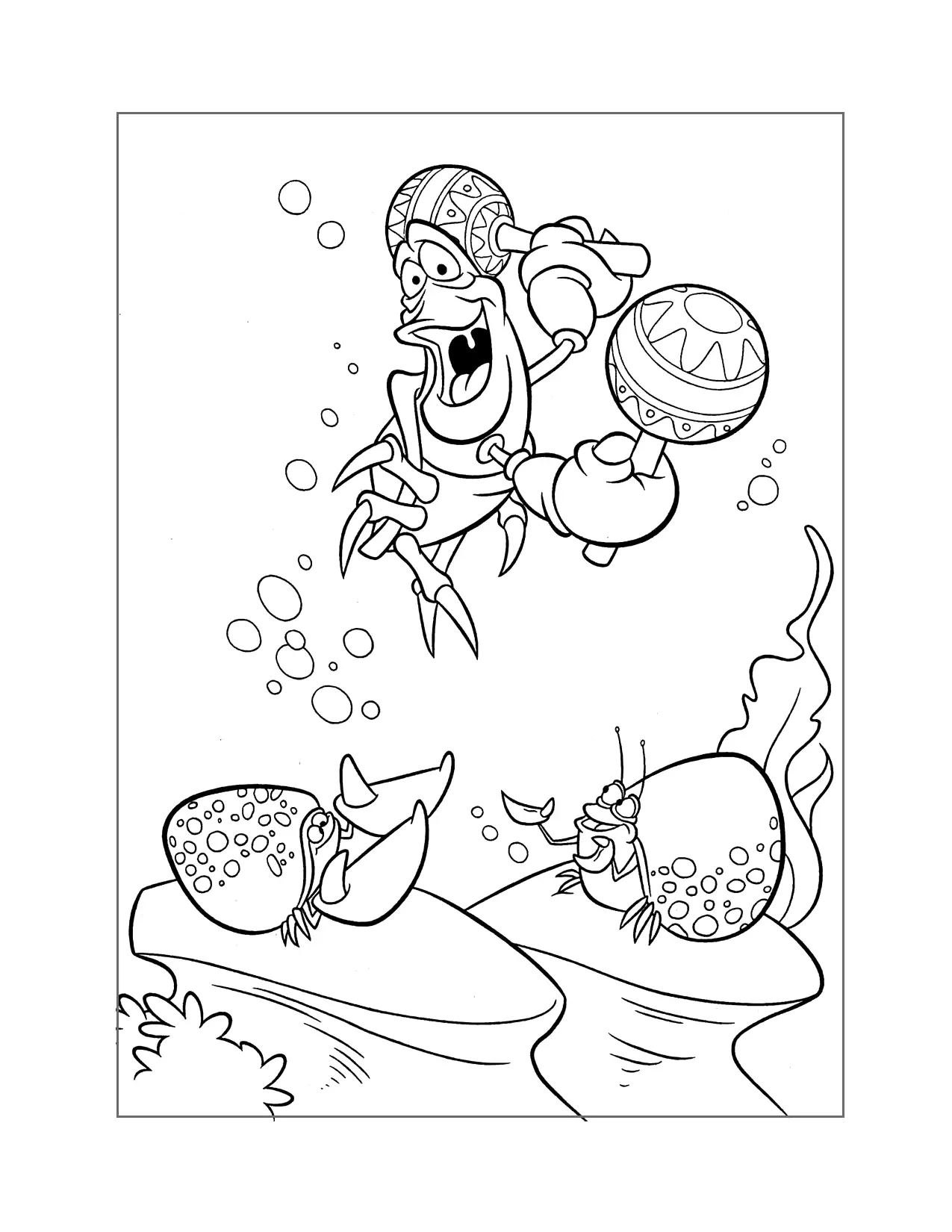 Sebastians Under The Sea Little Mermaid Coloring Page