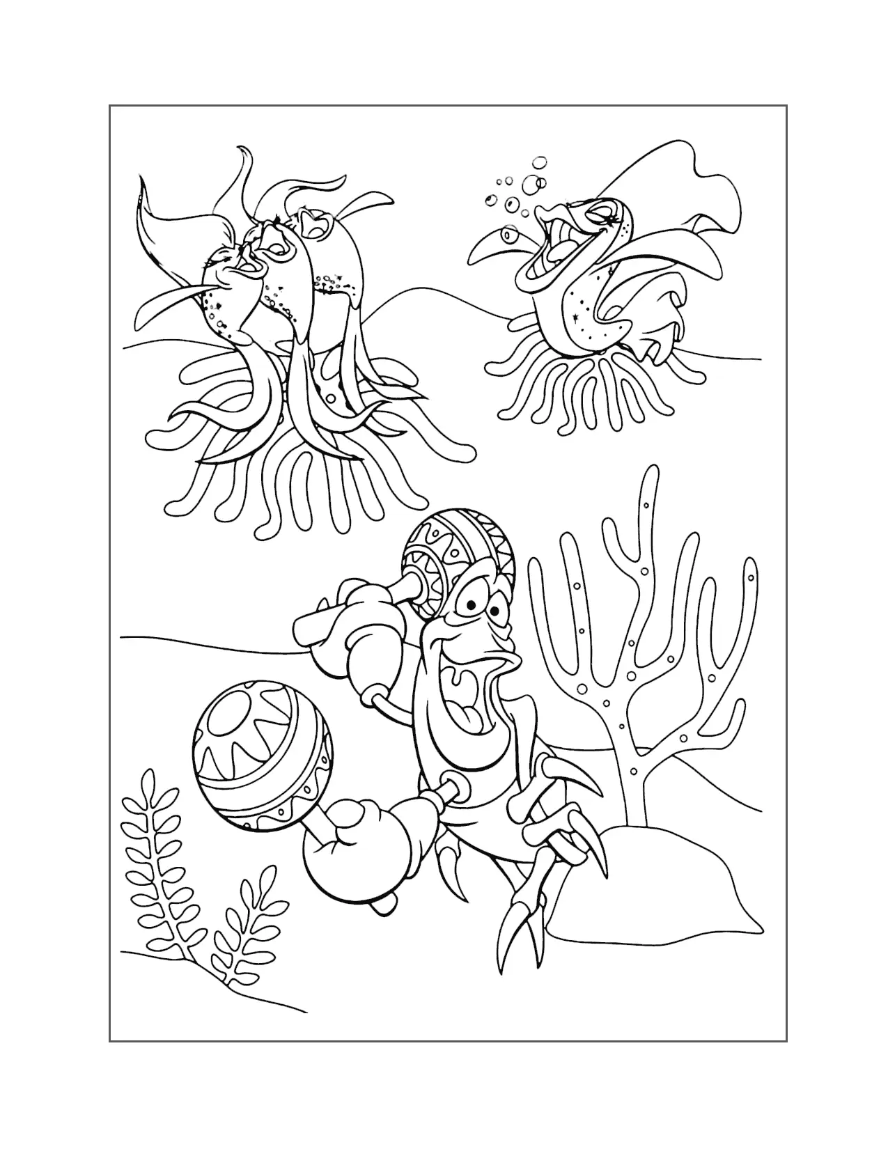 Under The Sea Little Mermaid Coloring Page
