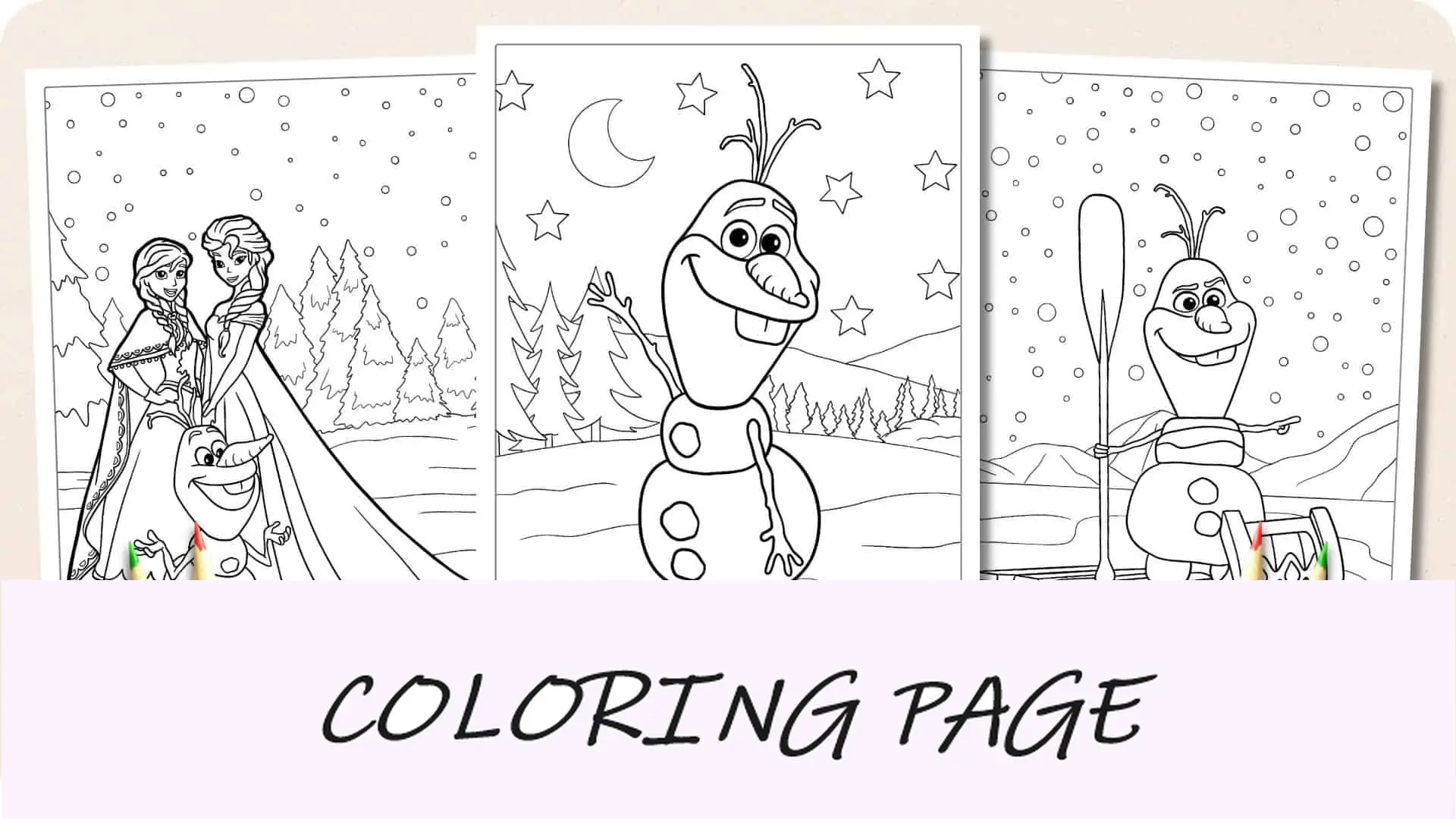 Imagem em destaque de páginas para colorir de Olaf