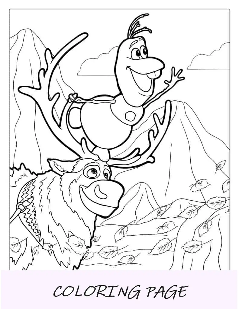 Desenho para colorir de Sven e Olaf