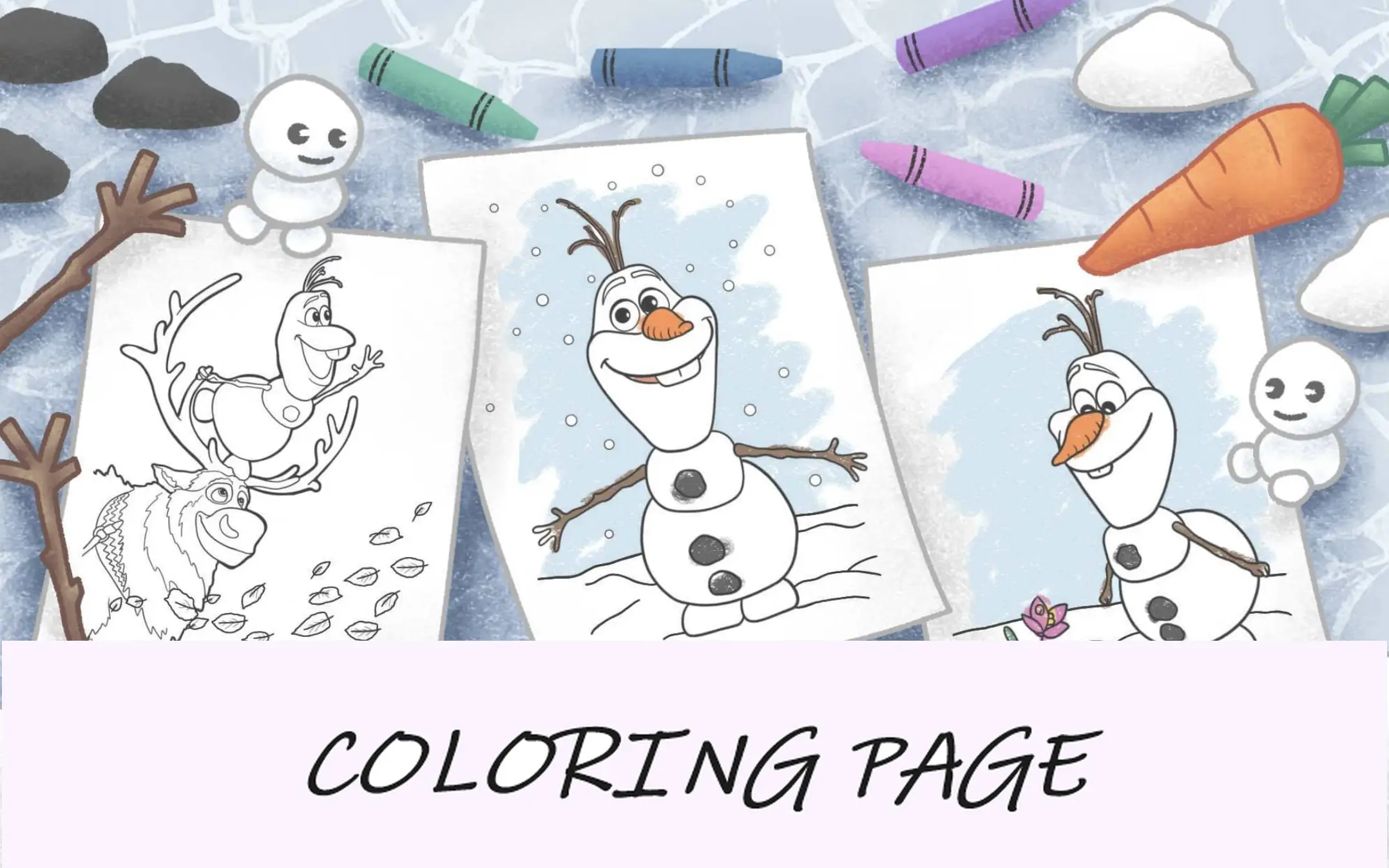 imagem em destaque das páginas para colorir de Olaf