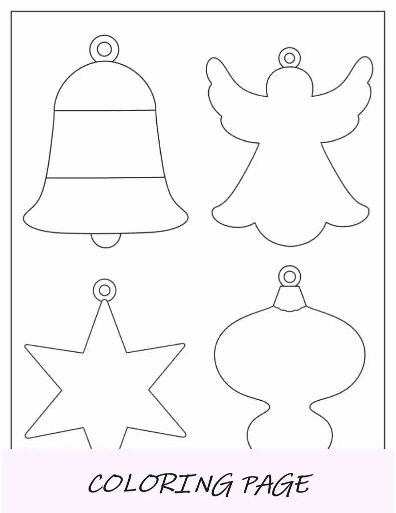 Página para colorir de ornamento de anjo simples para impressão