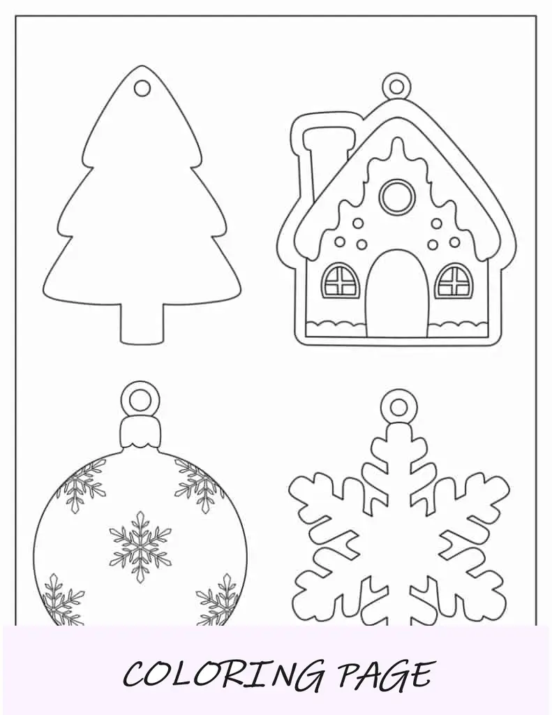 Enfeites de Natal para impressão em cores (lisos, estrelados, geométricos, flocos de neve)