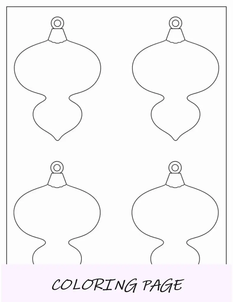 Modelo de página para colorir de enfeites de Papai Noel Chibi