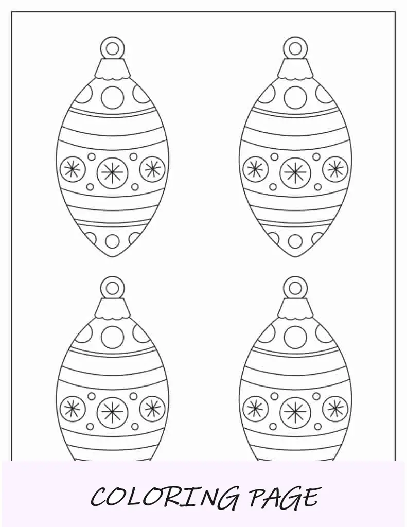 Página para colorir para impressão de enfeites de lágrima estampados