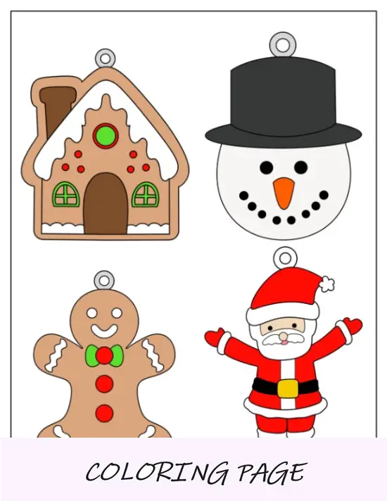 Folha para colorir de enfeite de Natal de sino simples para imprimir