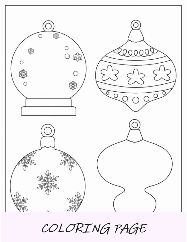 Enfeites de Natal coloridos mistos para imprimir