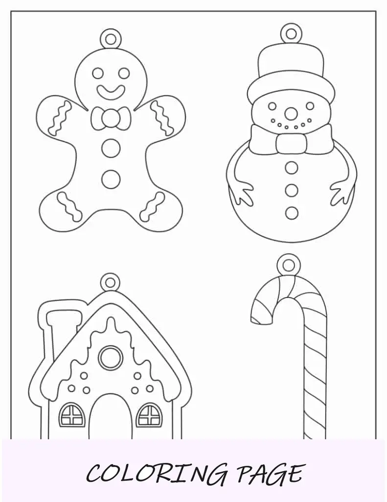 Enfeites de Natal coloridos para imprimir (Rudolph, bugiganga, Papai Noel, boneco de neve)