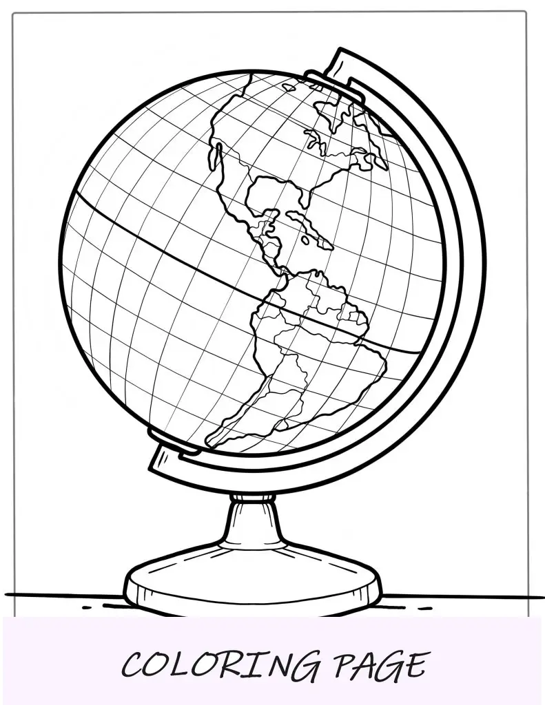 Globo Stand Pagina da colorare per bambini