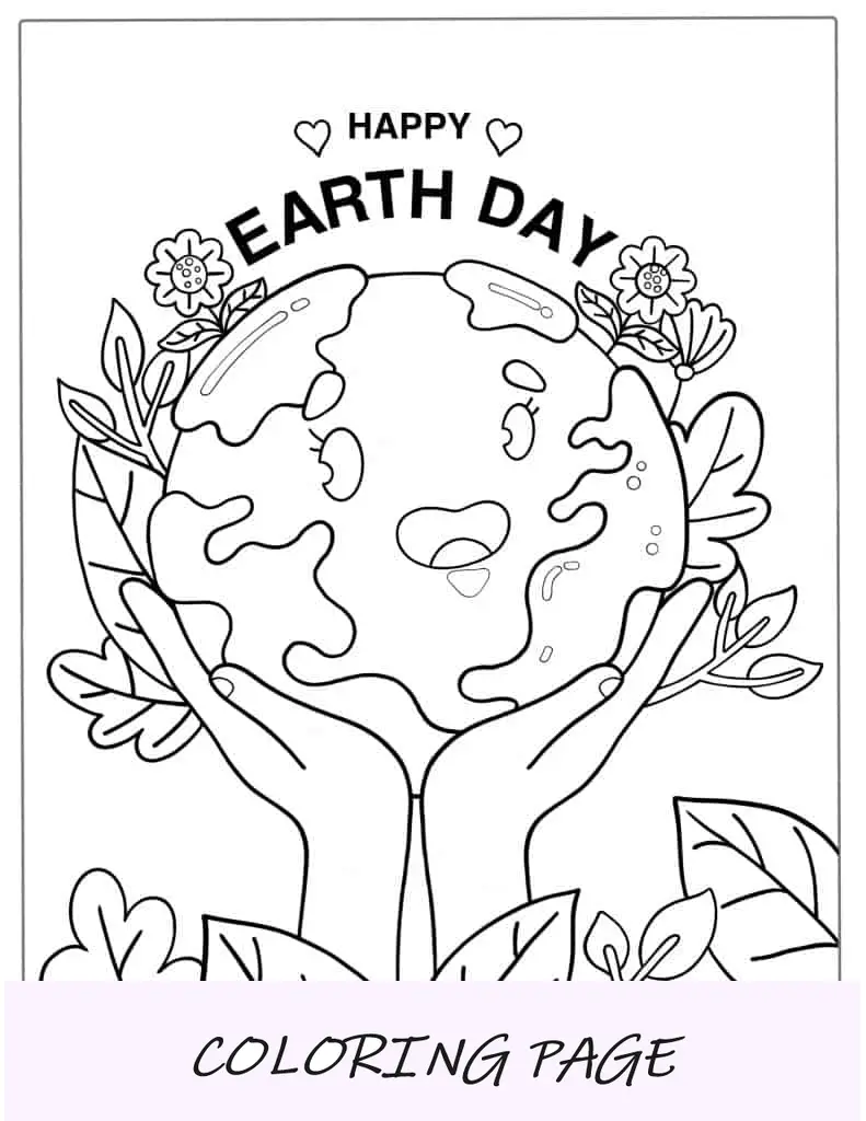 Foglio da colorare per bambini sulla Giornata della Terra