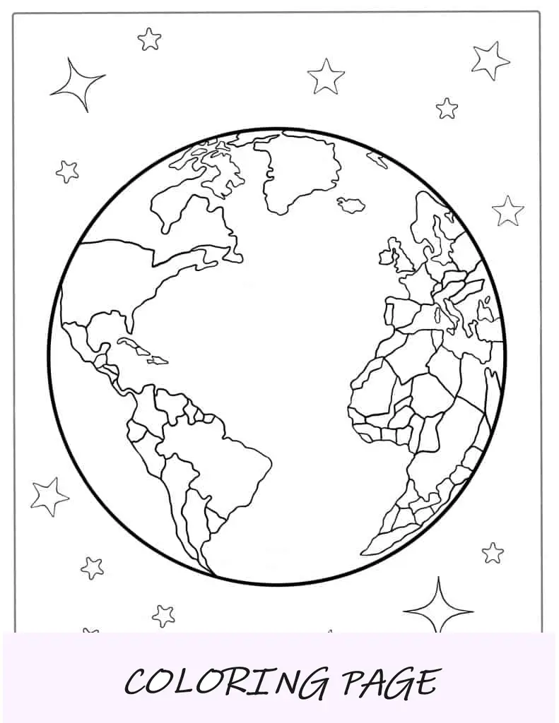 Pagina da colorare della terra con i confini del paese