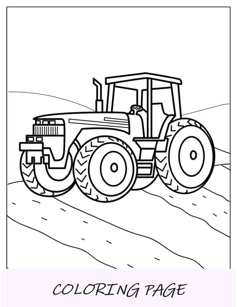 Trattore Agricolo Dettagliato Da Colorare