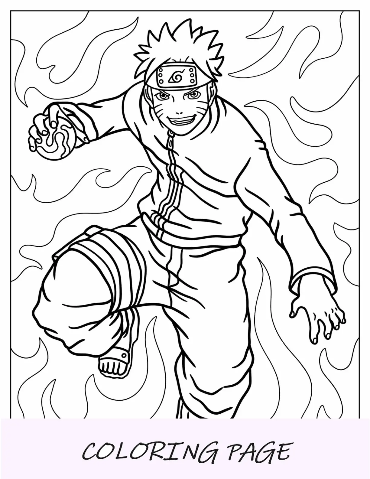 Desenho de Naruto para colorir do Rasengan
