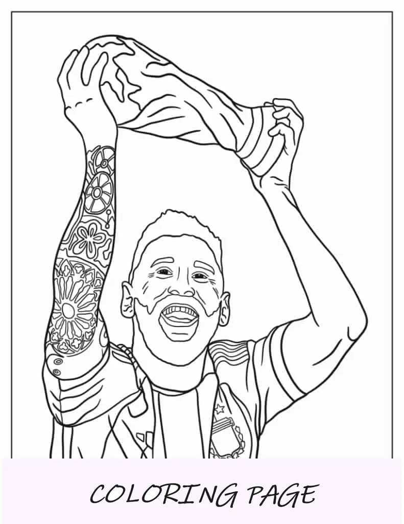 Lionel Messi segurando o troféu da FIFA para colorir