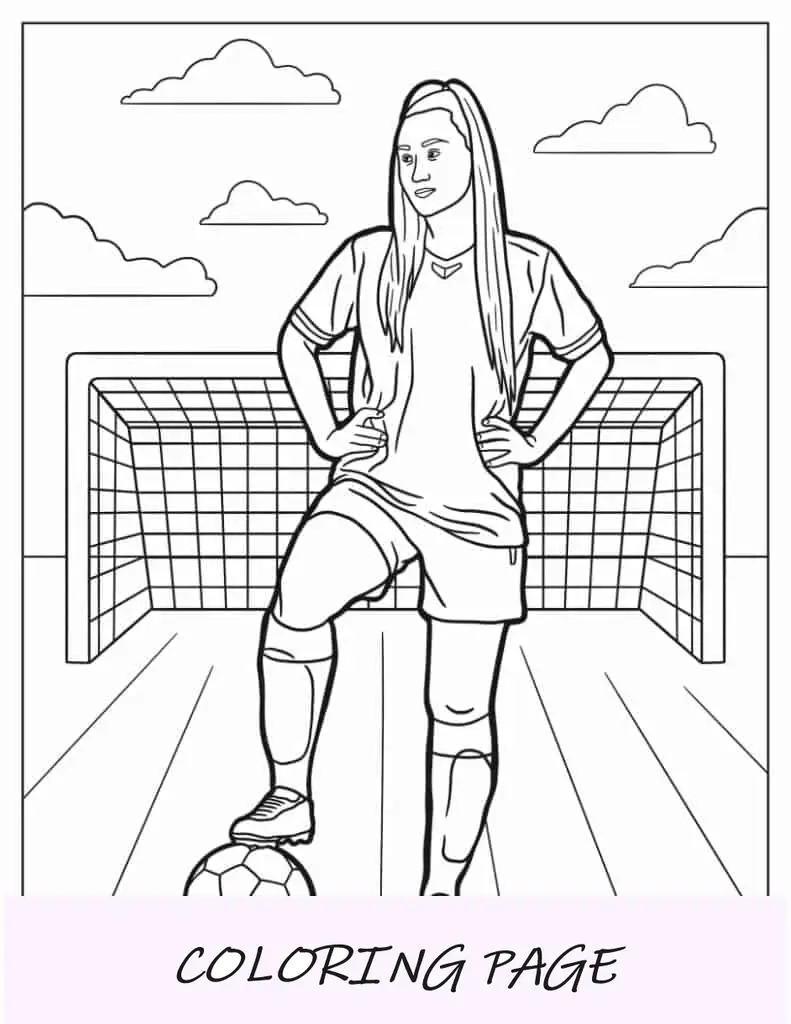 Jogadora de futebol feminina na frente do golJogadora de futebol feminina na frente do gol