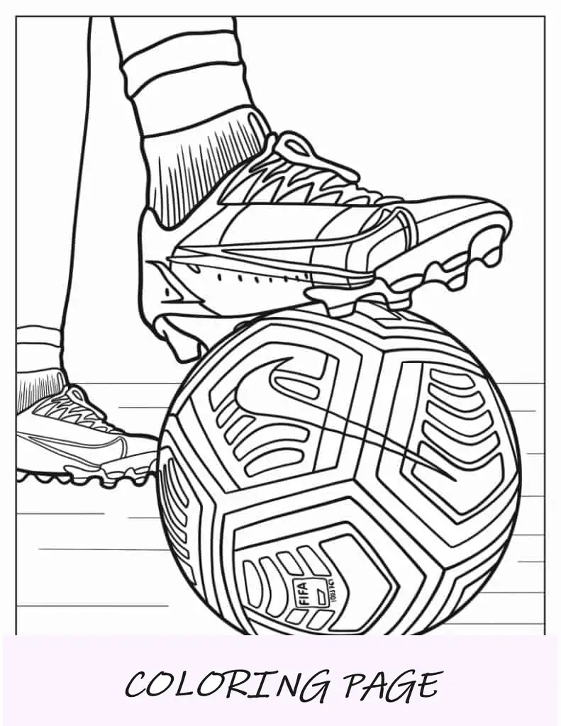 Chuteiras e bola de futebol Nike para colorir
