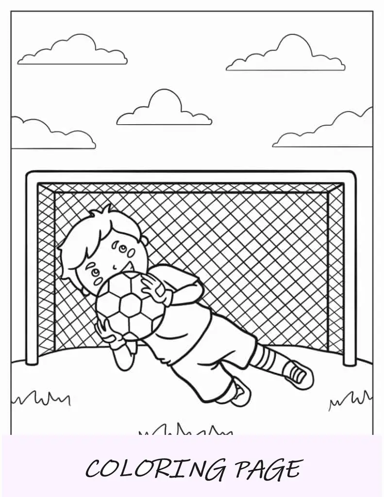 Goleiro infantil para colorir