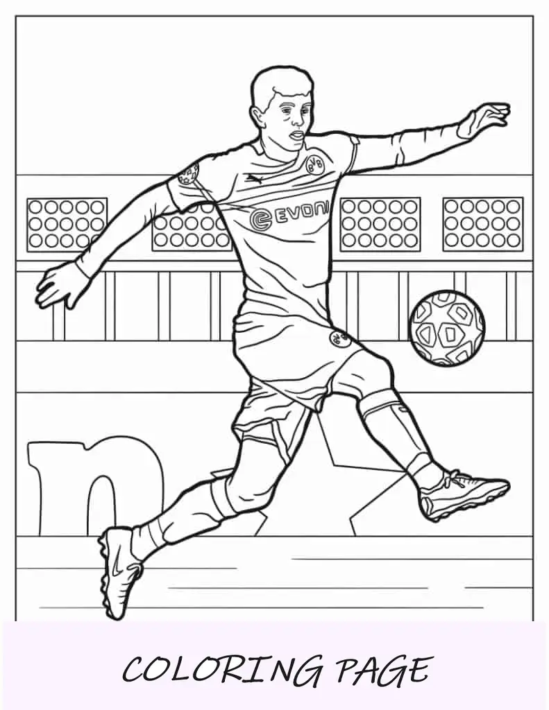 Jogador de futebol da Premier League para colorir