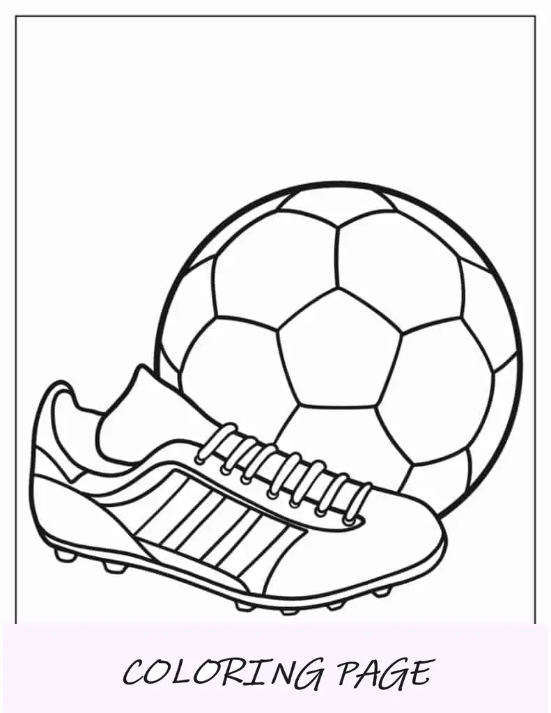 Chuteira e bola de futebol para colorir