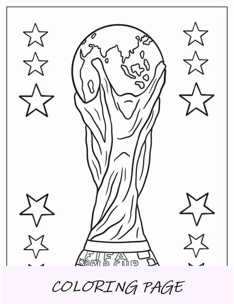 Folha para colorir do troféu da Copa do Mundo da FIFA