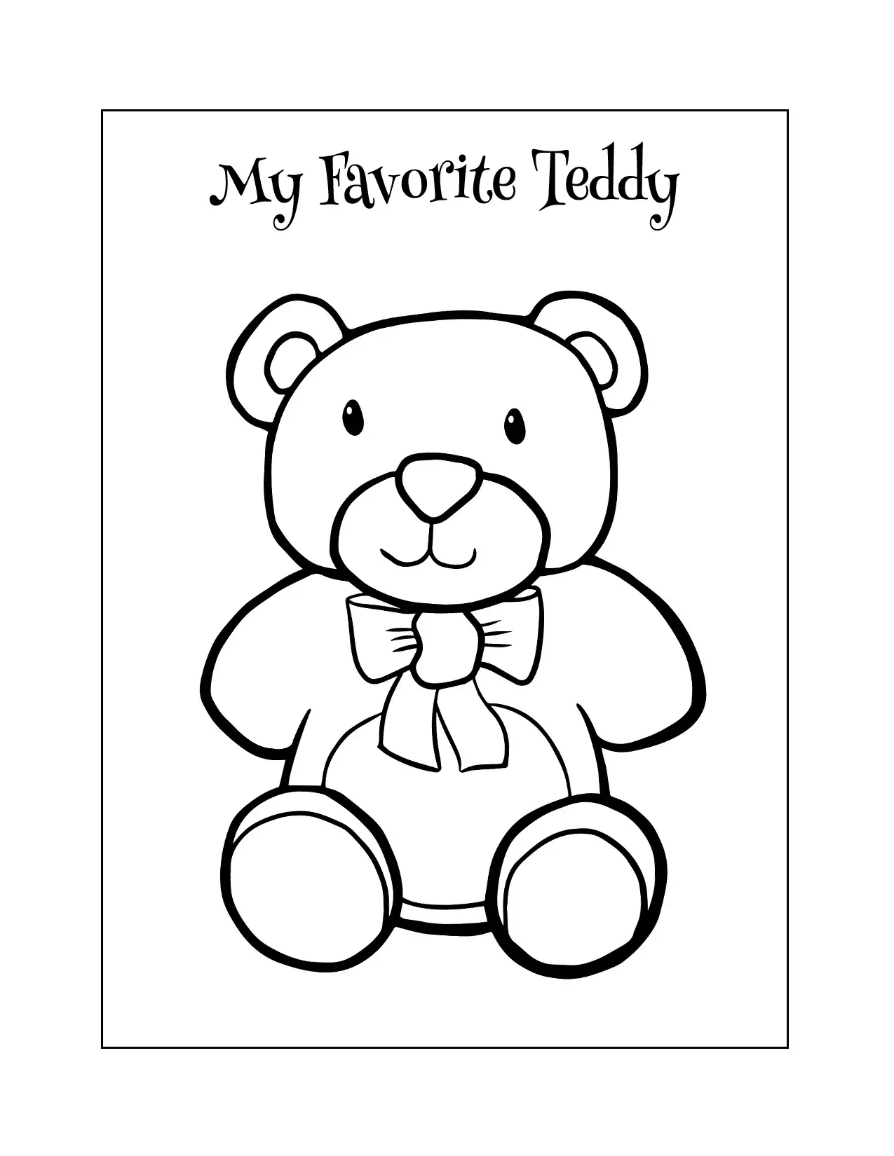 My Favorite Teddy Coloring Page