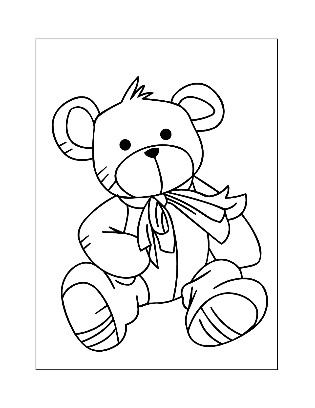 Cute Teddy Bear Doll Coloring Page