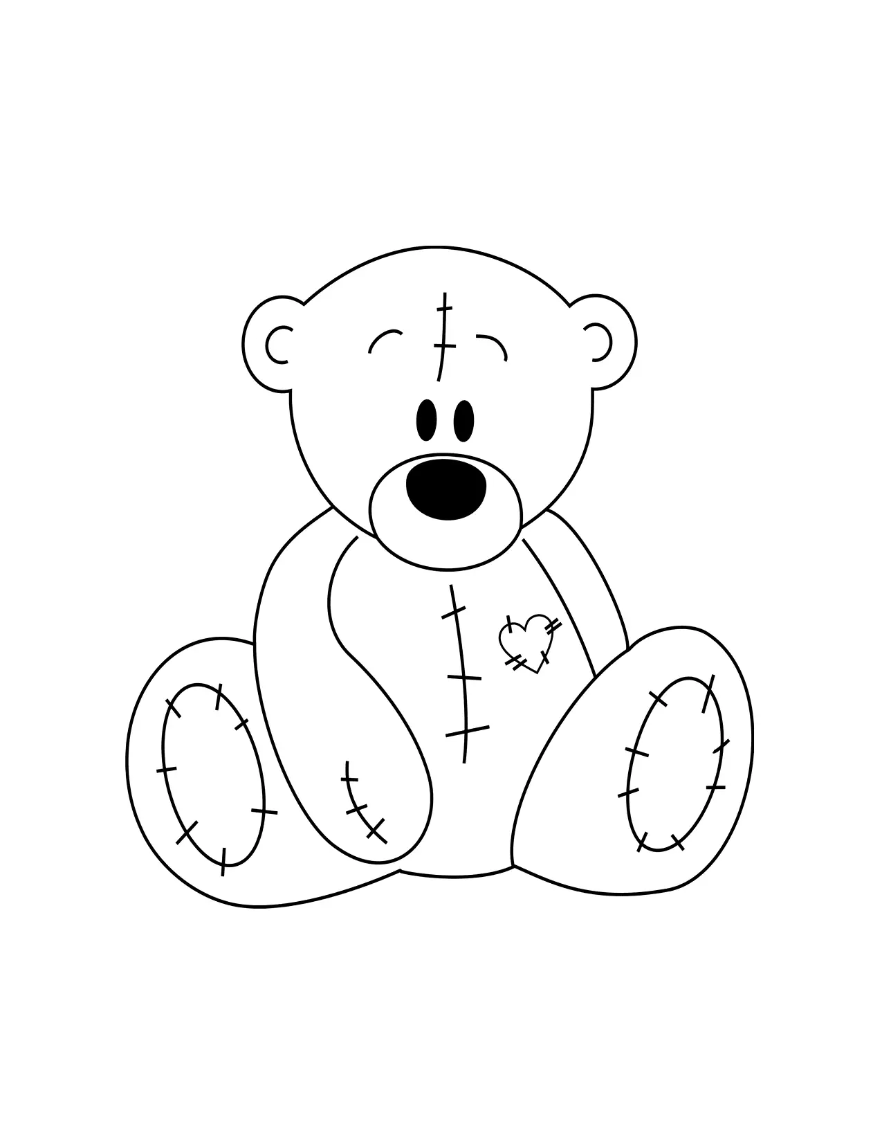 Cute Teddy Bear Coloring Page