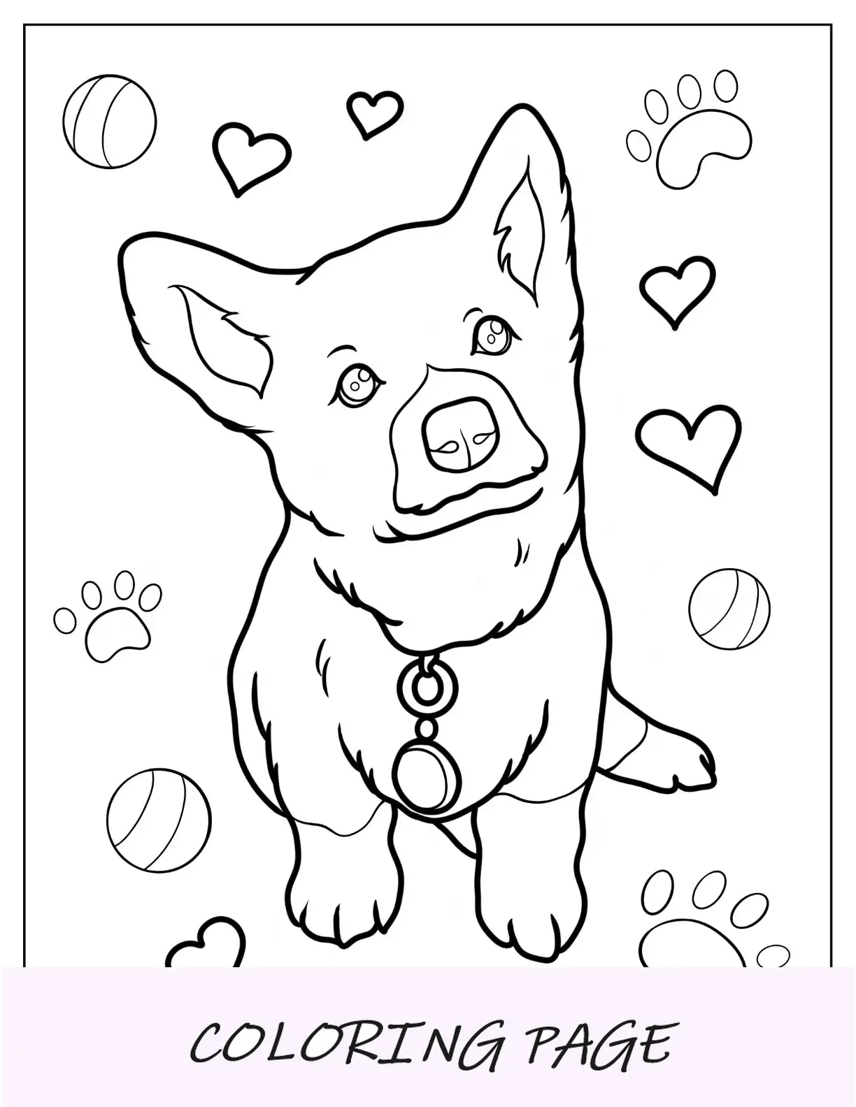 Filhote de cachorro fofo para colorir