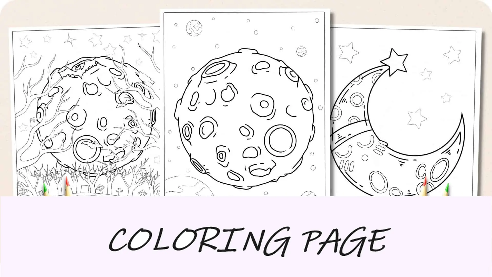 Imagem em destaque de páginas para colorir da lua