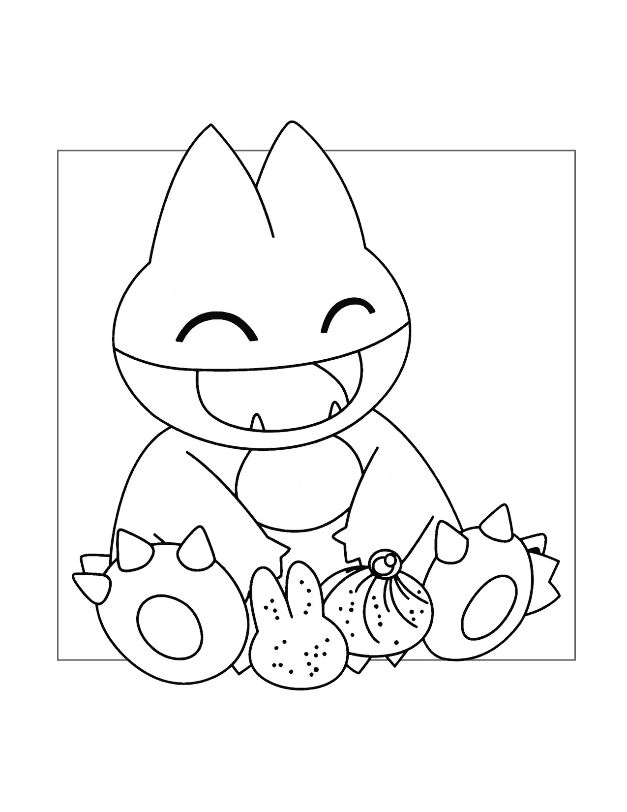 Happy Munchlax Pokemon Coloring Page