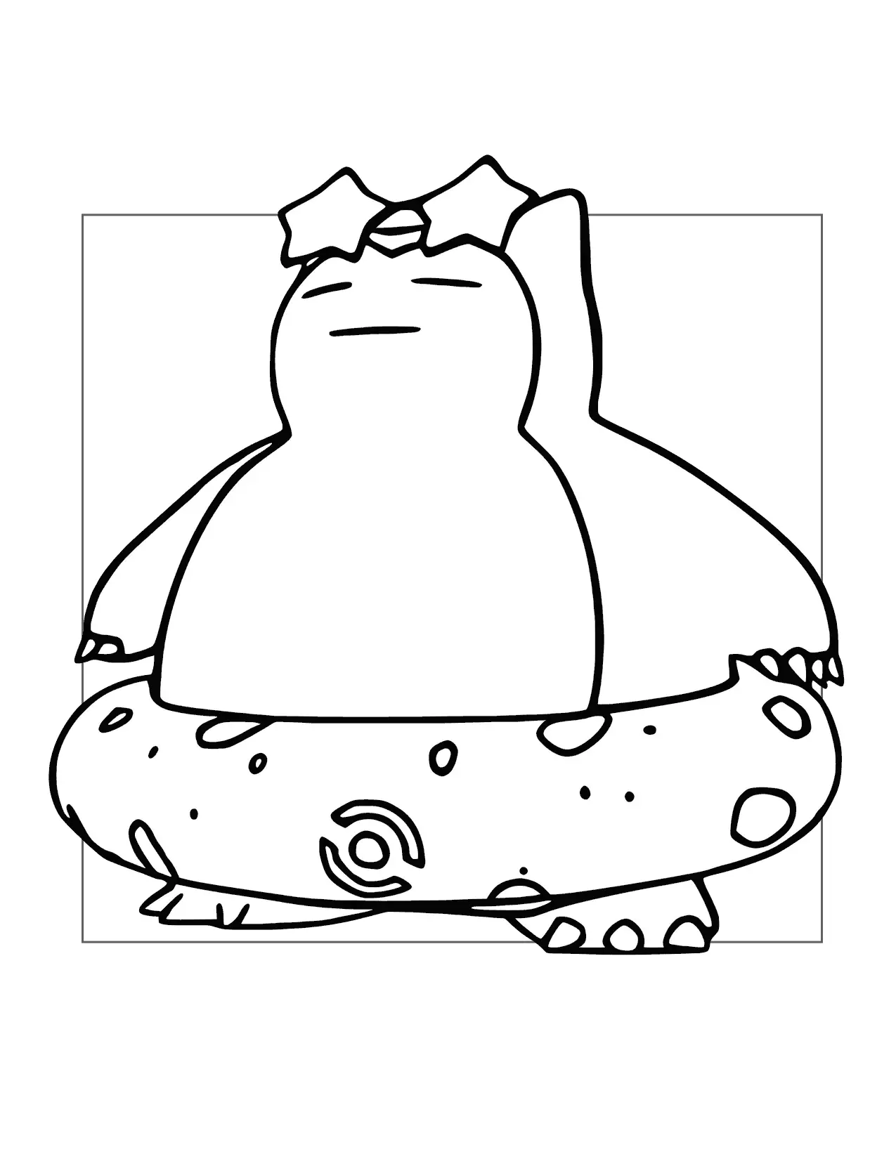 Snorlax Wears An Inner Tube Coloring Page