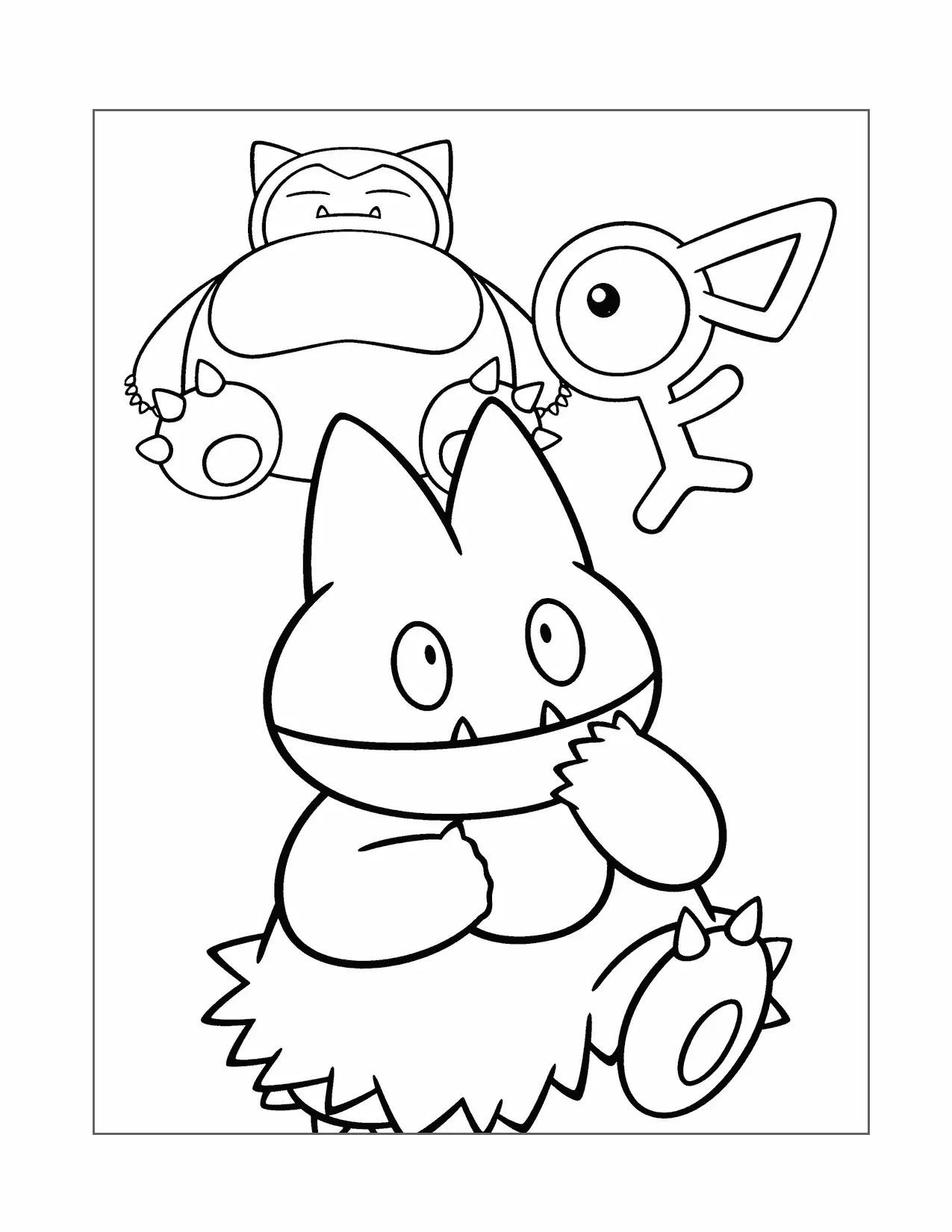 Munchlax Snorlax Evolution Coloring Page