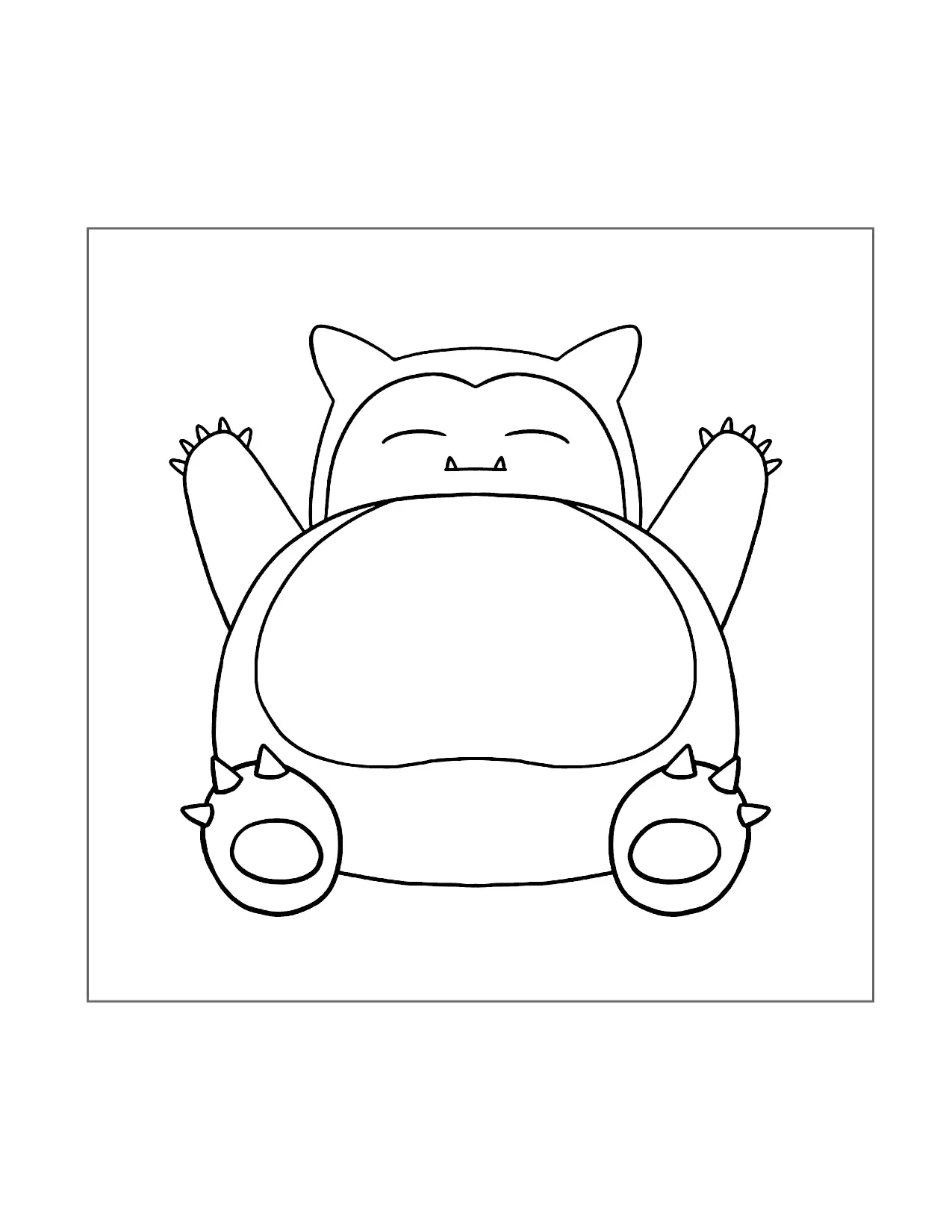 Hurray Snorlax Coloring Page