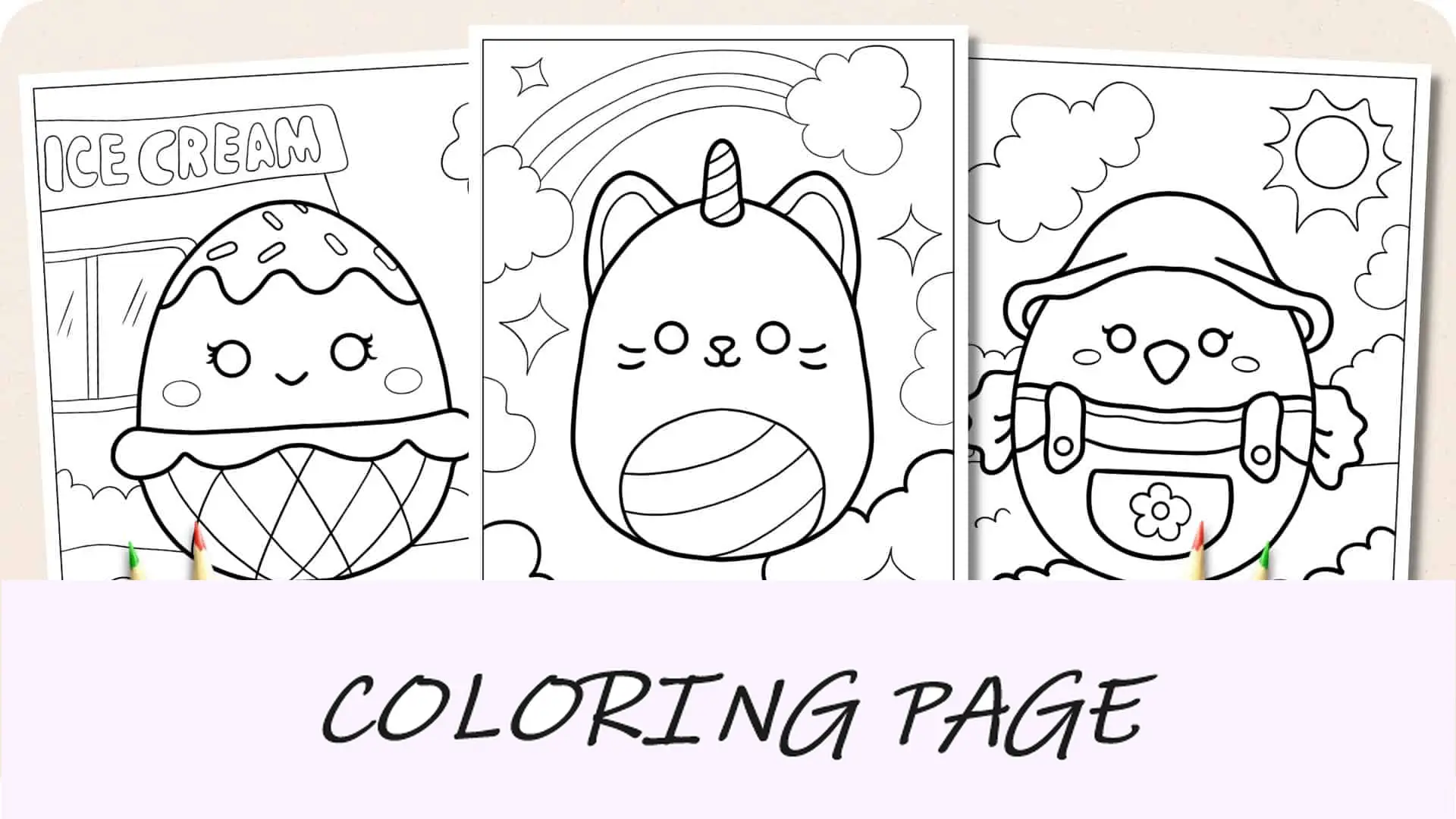 Imagem em destaque de páginas para colorir de Squishmallow