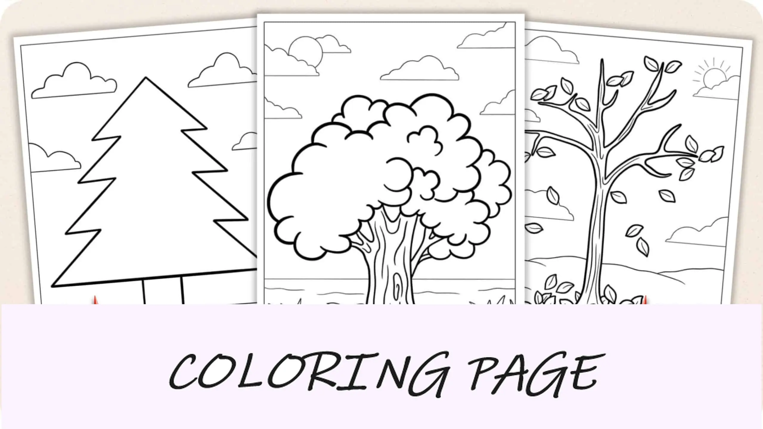 Imagem em destaque de páginas para colorir de árvores