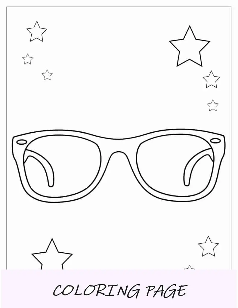 Página para colorir de óculos Blippi_s