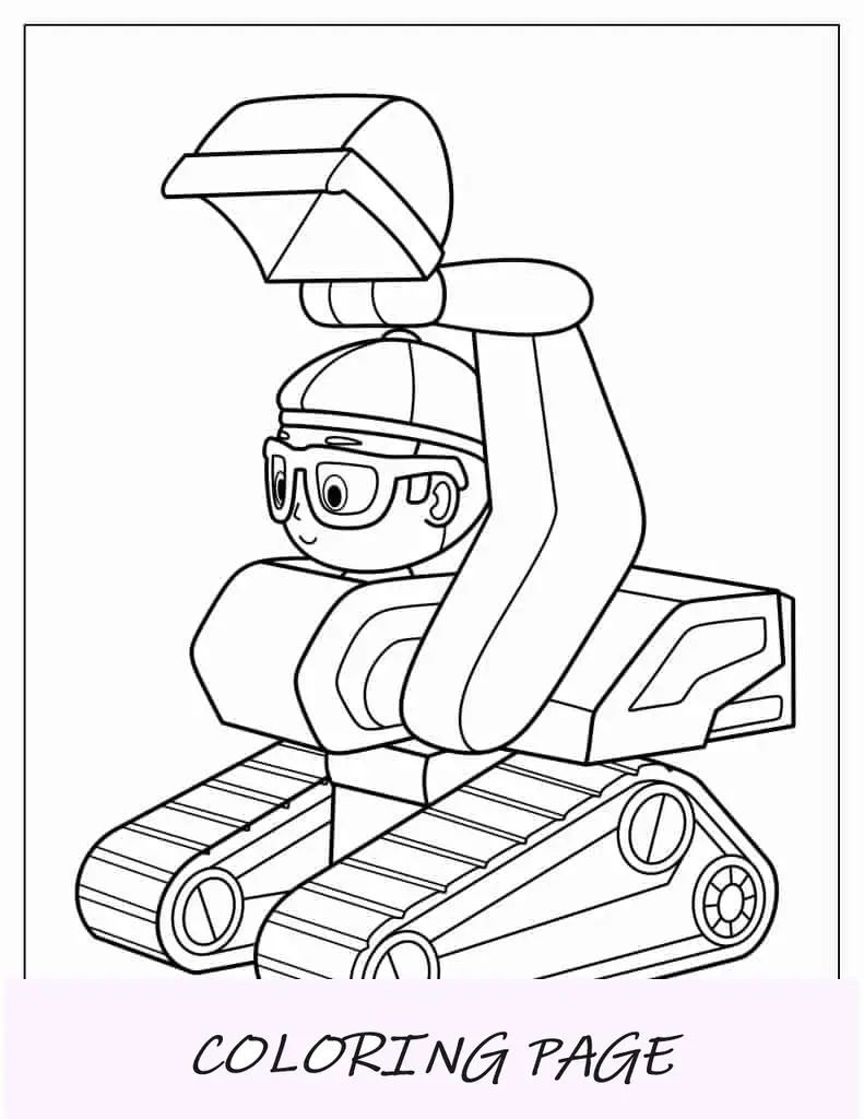 Blippi fofo montando uma escavadeira
