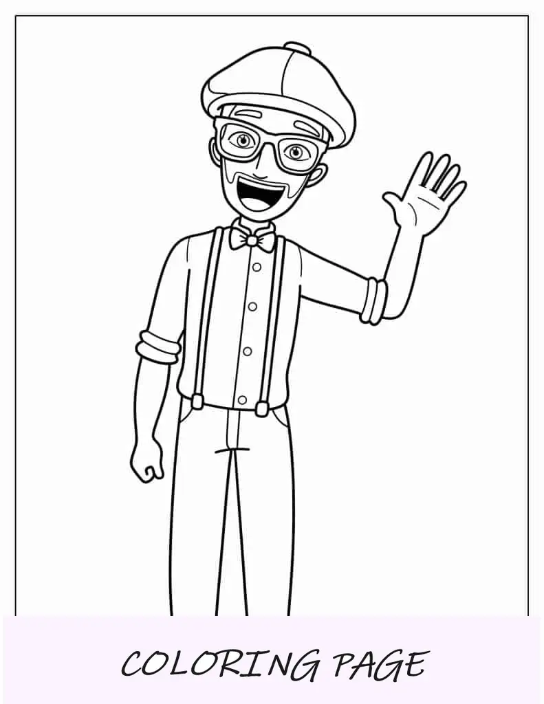 Blippi simples de colorir para crianças