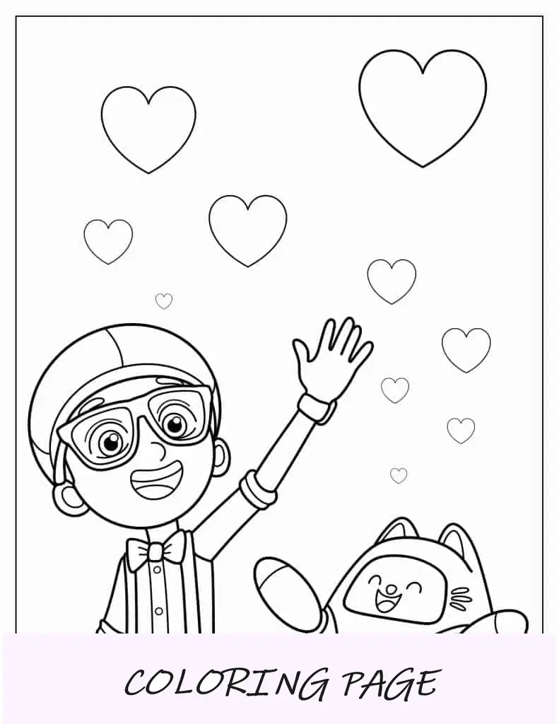 Blippi novinho brincando com gato