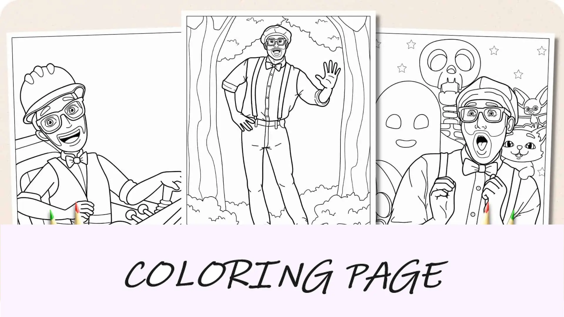 Imagem em destaque de páginas para colorir Blippi