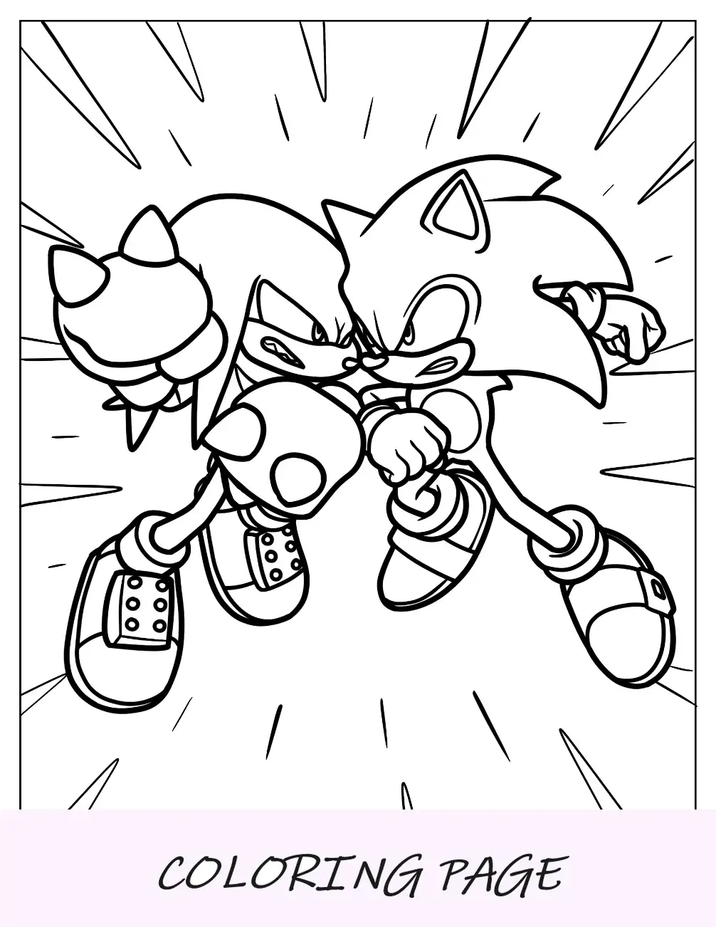 Página para colorir do Sonic Fighting Knuckles