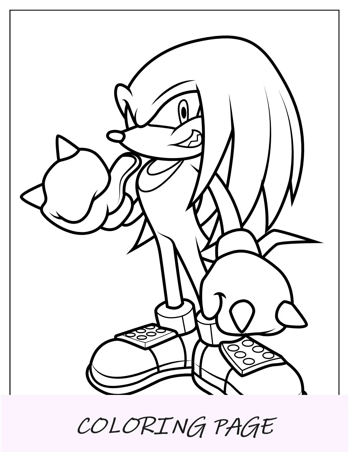 Desenho para colorir de contorno fácil de Knuckles