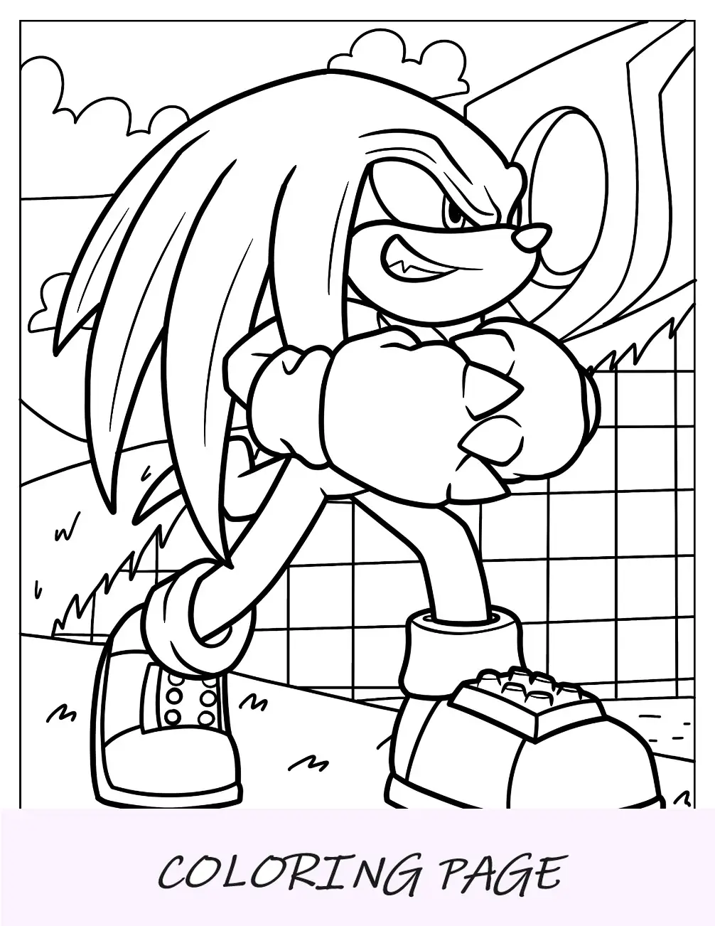 Página detalhada para colorir Smirking Knuckles