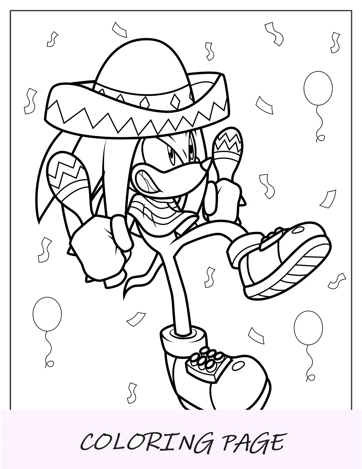 Knuckles fofos em sombrero e segurando maracas