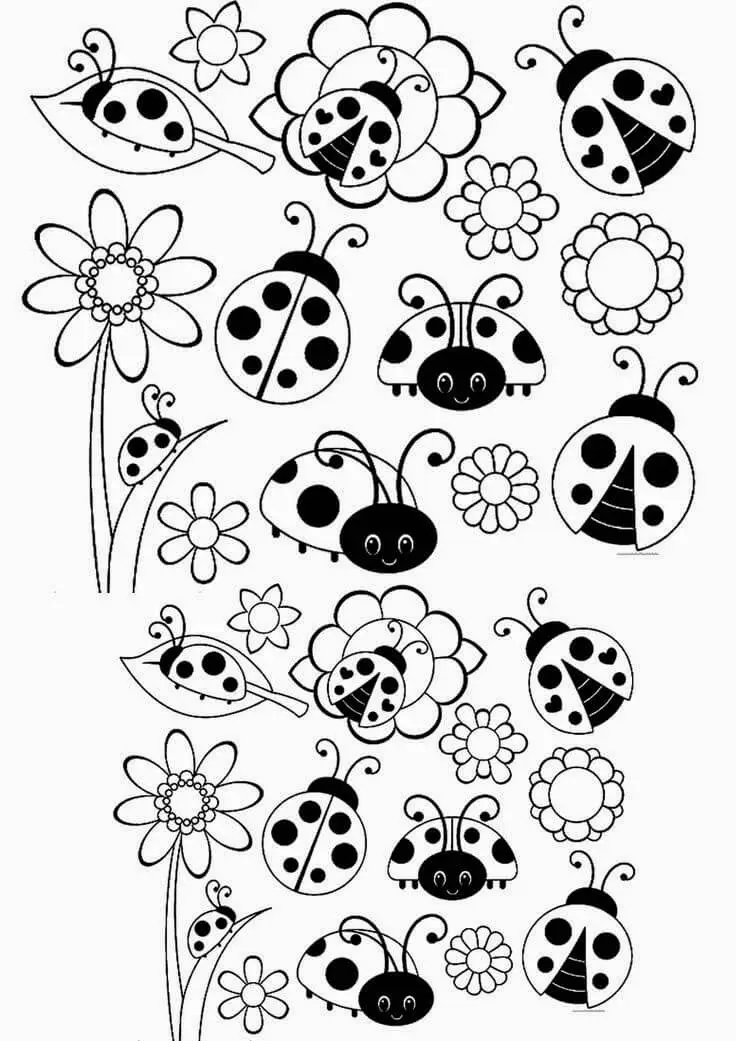 Ladybugs Coloring Page