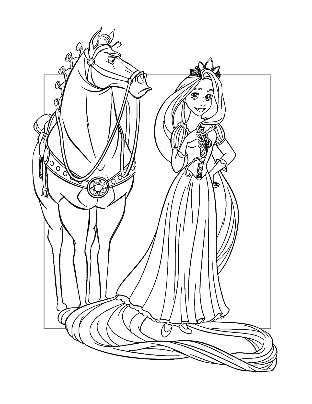 Maximus And Rapunzel Coloring Page