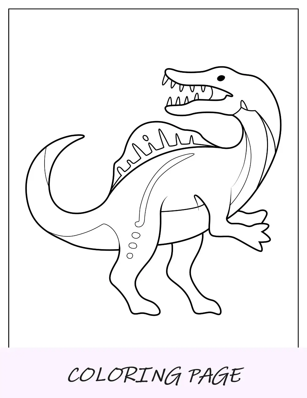 Esquema de página para colorear de Spinosaurus lindo para niños