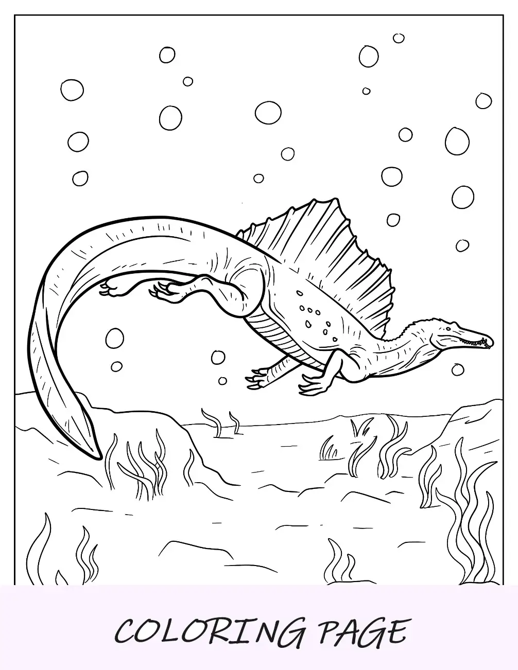 Spinosaurus Para Colorear Nadando Bajo El Agua