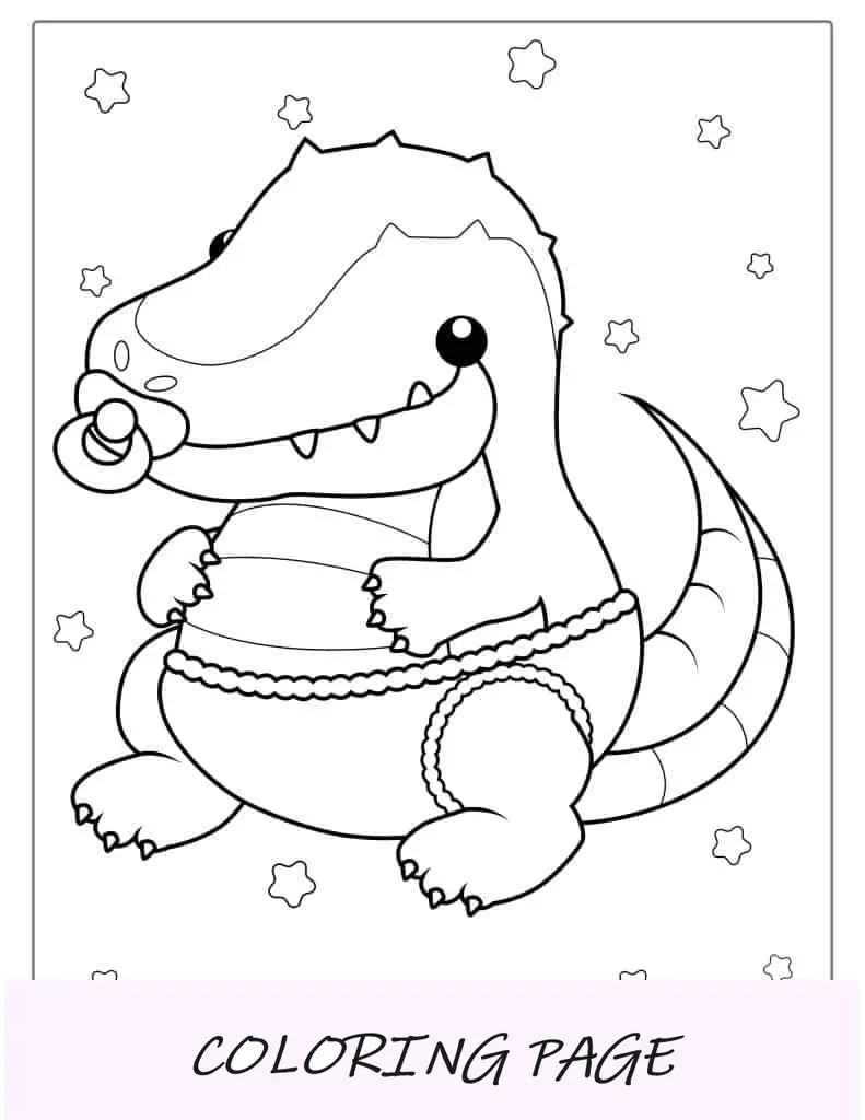 A enorme página para colorir do crocodilo